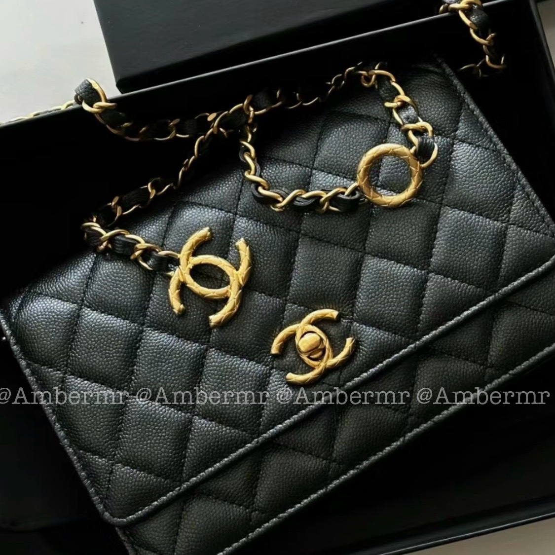 24SS CHANEL CC_キルティングロゴのチェーンウォレット